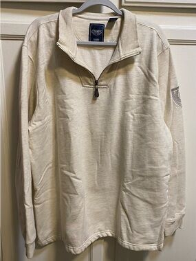 Chaps Cream Knit Quarter-Zip Sweater